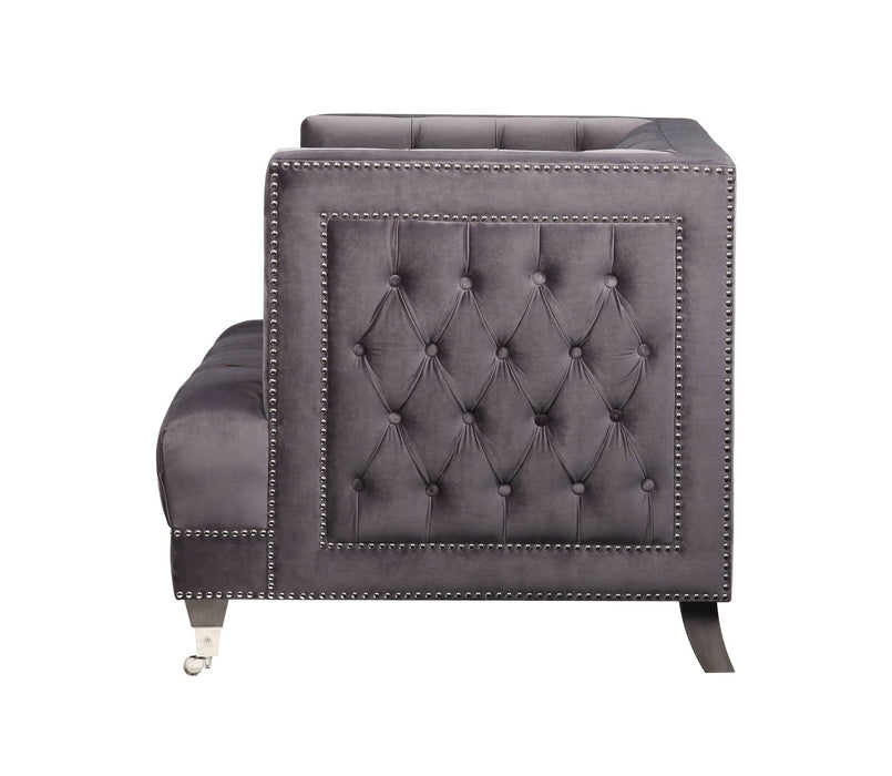 Tufted Arm Chair - Gray