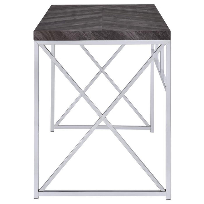 Grimma - Writing Desk - Rustic Gray Herringbone - Simple Home Plus