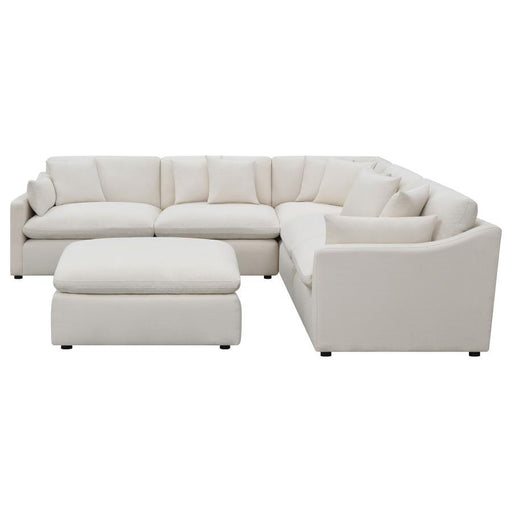 Hobson - 6 Piece Reversible Cushion Modular Sectional - Off-White - Simple Home Plus