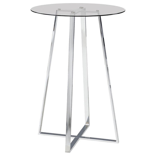 Zanella - Glass Top Bar Table - Chrome - Simple Home Plus