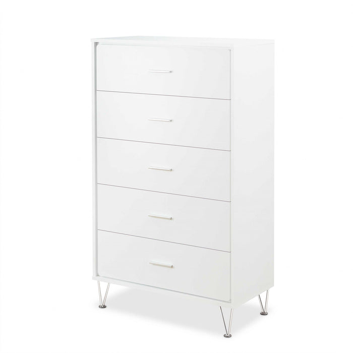 Five Drawer Standard Chest - White