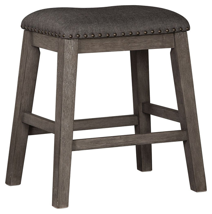 Caitbrook - Gray - Upholstered Stool (Set of 2) - Simple Home Plus