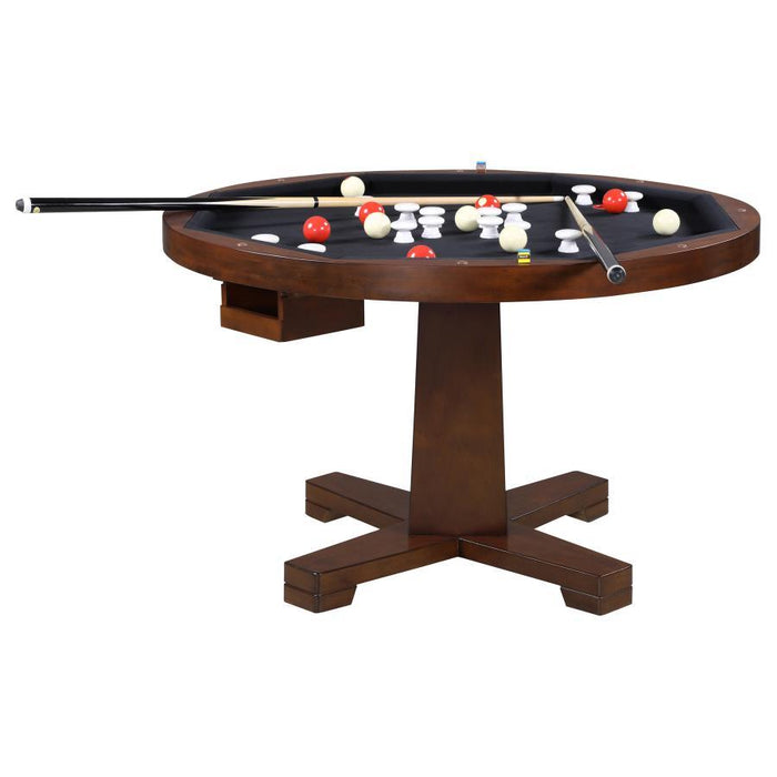 Marietta - Round Wooden Game Table - Tobacco - Simple Home Plus