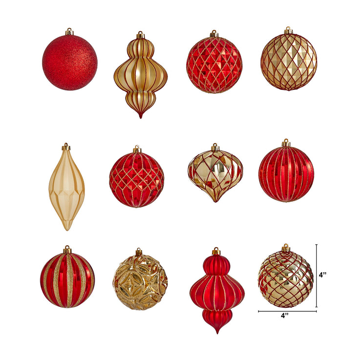 Lux Shatterproof 12 Count Xmas Tree Ornament Set 100mm