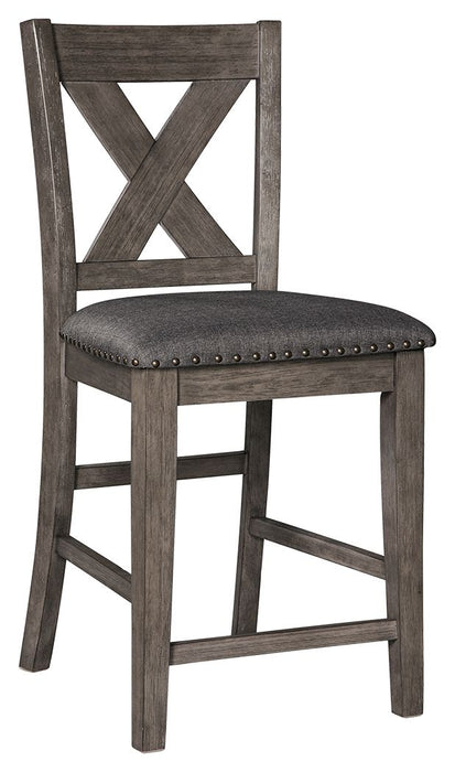 Caitbrook - Gray - Upholstered Barstool (Set of 2) - Simple Home Plus