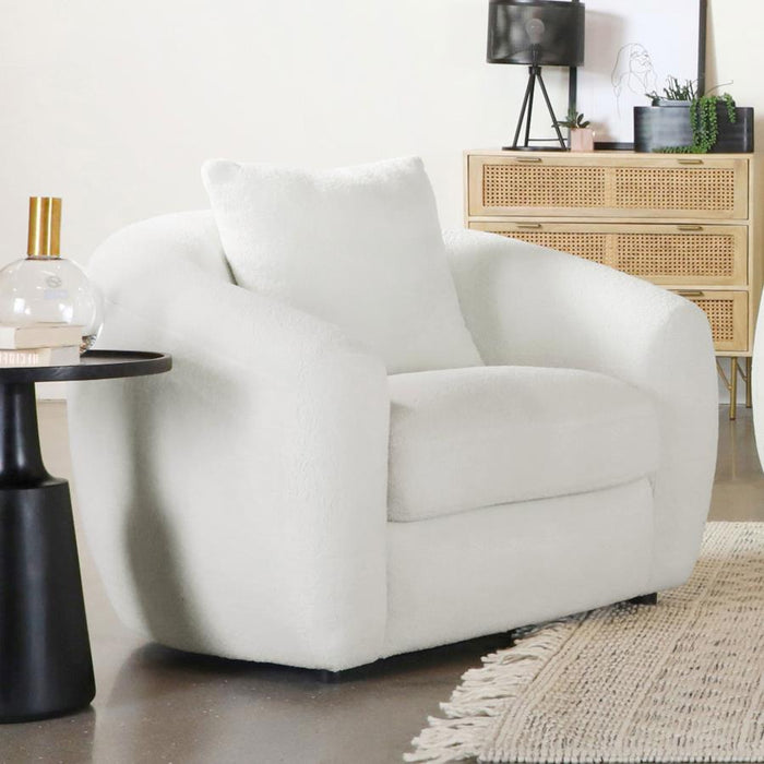 Isabella - Upholstered Tight Back Chair - White - Simple Home Plus