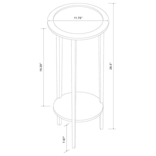 Kirk - Round Accent Table With Bottom Shelf - Espresso - Simple Home Plus