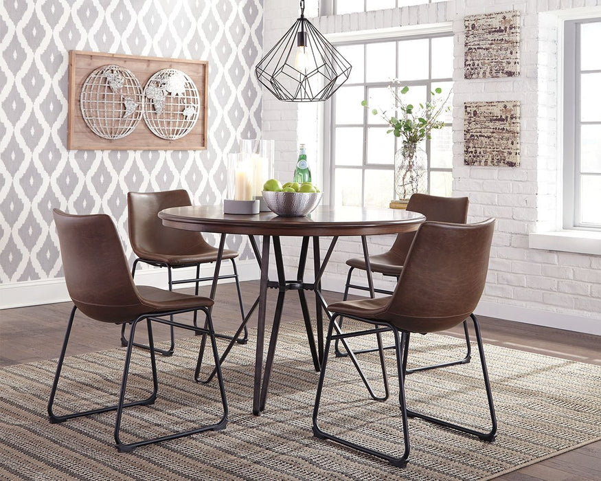 Centiar - Two-tone Brown - Round Dining Room Table - Simple Home Plus