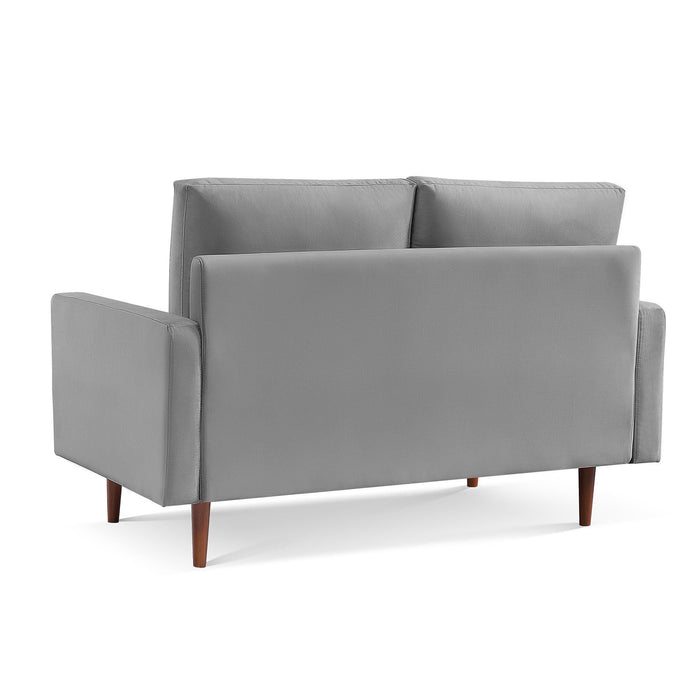 Velvet Loveseat - Gray / Dark Brown