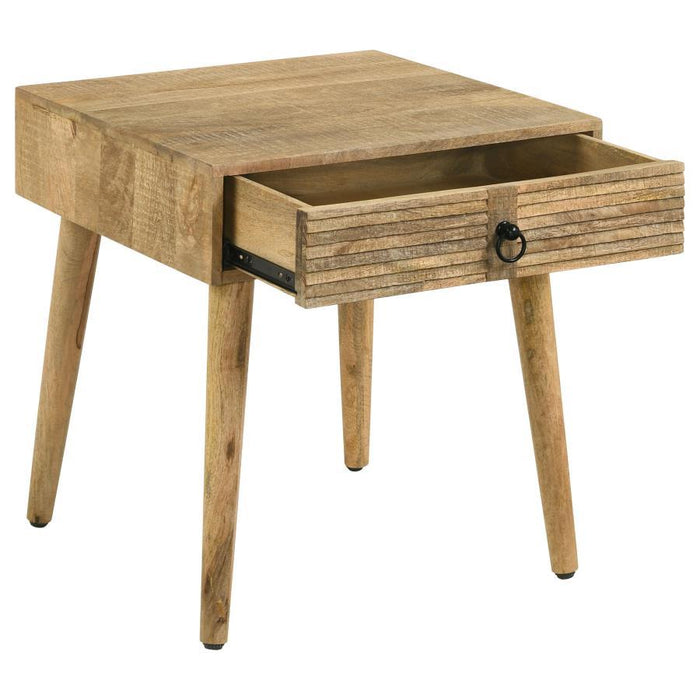 Zabel - Square 1-Drawer End Table - Natural - Simple Home Plus