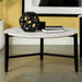 Tandi - Round Coffee Table Faux Marble - White And Black - Simple Home Plus