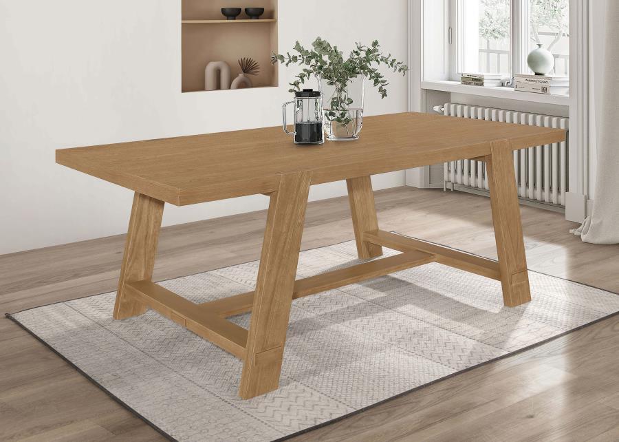 Sharon - Rectangular Trestle Base Dining Table - Blue And Brown - Simple Home Plus