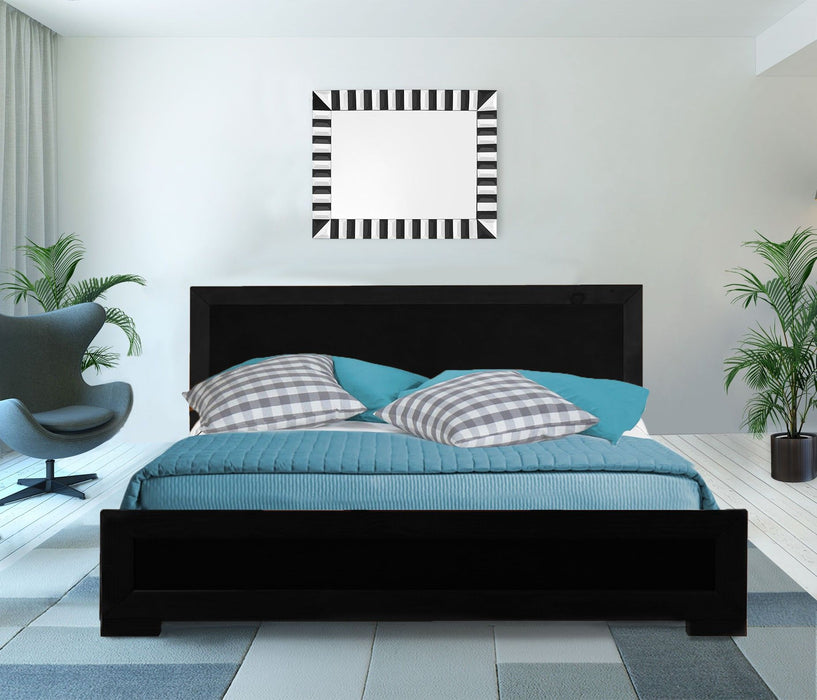 Wood Full Platform Bed - Black