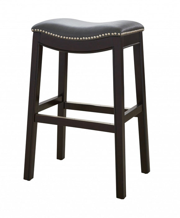 Backless Bar Height Bar Chair - Gray / Espresso