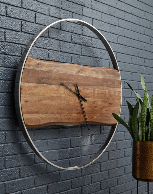 Panchali - Brown / Silver Finish - Wall Clock - Simple Home Plus