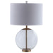 Kenny - Drum Shade Table Lamp With Glass Base - White - Simple Home Plus