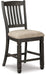 Tyler - Black / Grayish Brown - Upholstered Barstool (Set of 2) - Simple Home Plus