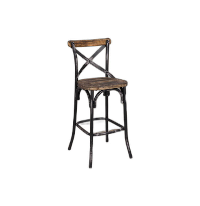 43" Iron Bar Chair - Brown / Black