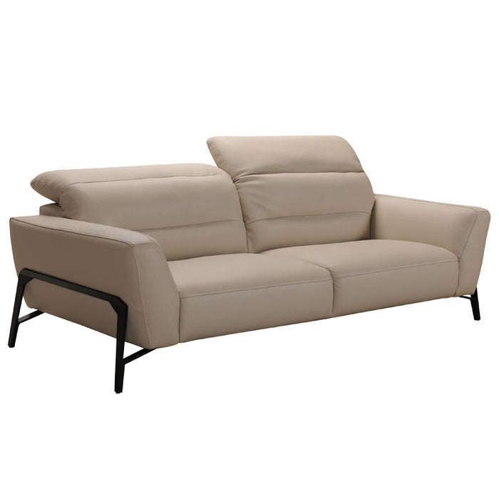 Iron And Wood Sofa And Chair Set - Taupe Leather