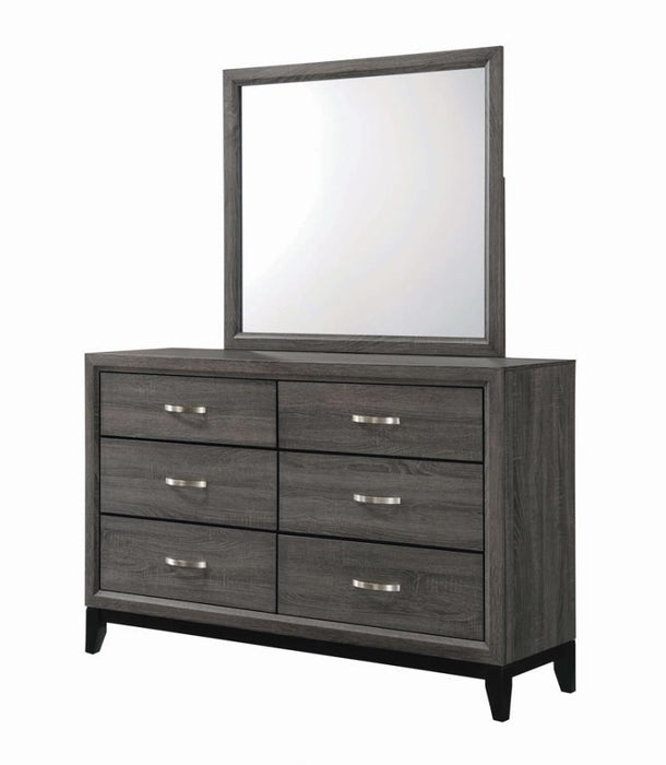 Watson - 6-Drawer Dresser - Gray Oak And Black - Simple Home Plus