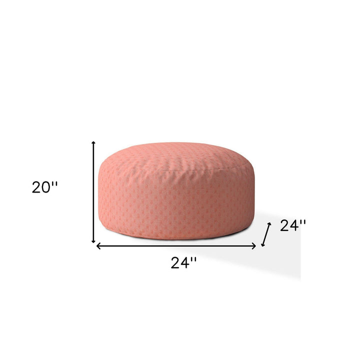 Polyester Round Pouf Ottoman - Pink