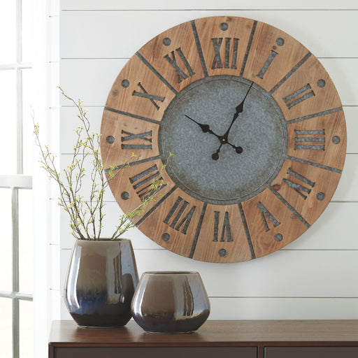 Payson - Antique Gray / Natural - Wall Clock - Simple Home Plus