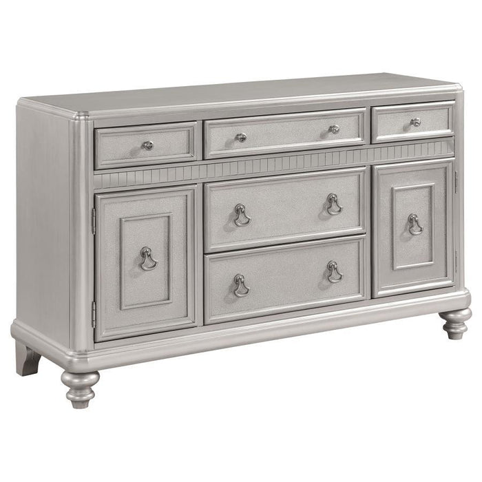 Bling Game - 5-Drawer Dining Server - Metallic Platinum - Simple Home Plus