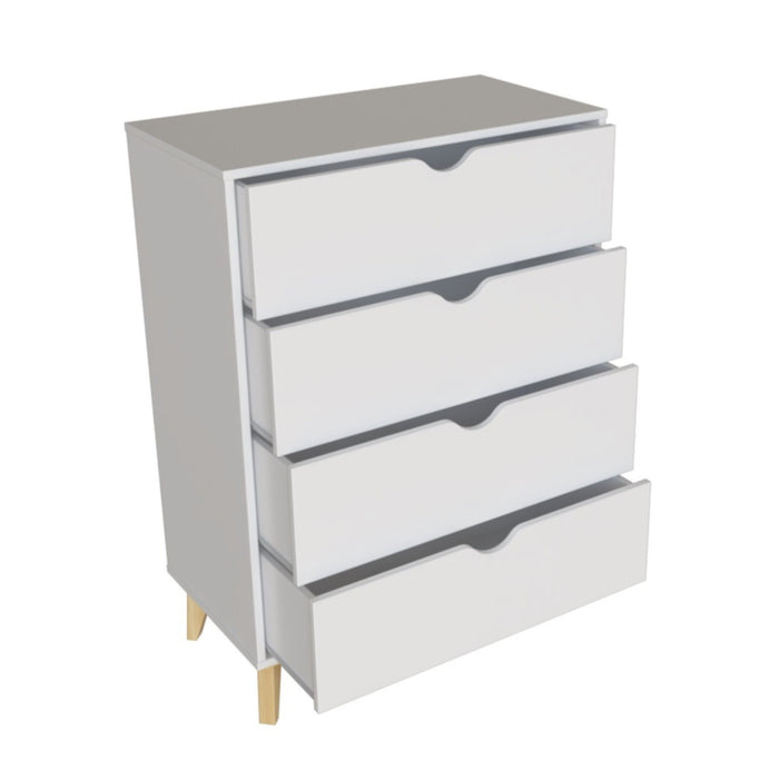 Four Drawer Standard Chest - White