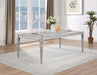 Bling Game - Rectangular Dining Table With Leaf - Metallic Platinum - Simple Home Plus