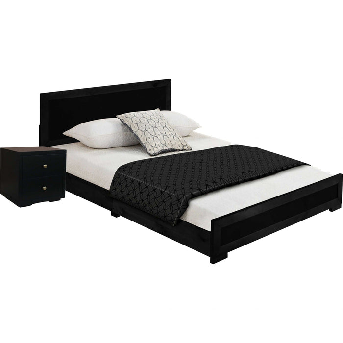 Moma Wood Platform Full Bed With Nightstand - Black