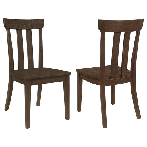 Reynolds - Slat Back Dining Side Chair (Set of 2) - Brown Oak - Simple Home Plus