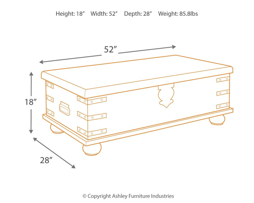 Carynhurst - White Wash Gray - Lift Top Cocktail Table - Simple Home Plus