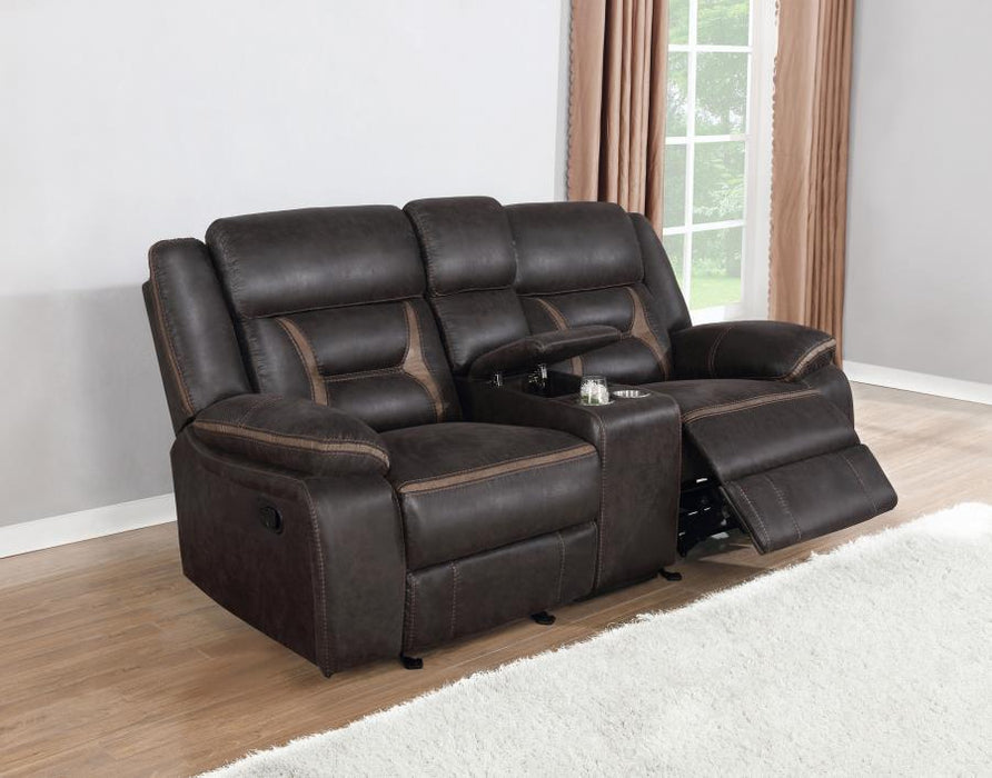 Greer - Glider Loveseat W/ Console - Simple Home Plus