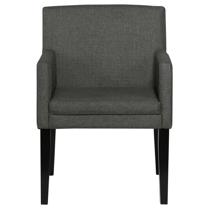 Catherine - Upholstered Dining Arm Chair (Set of 2) - Charcoal Gray And Black - Simple Home Plus