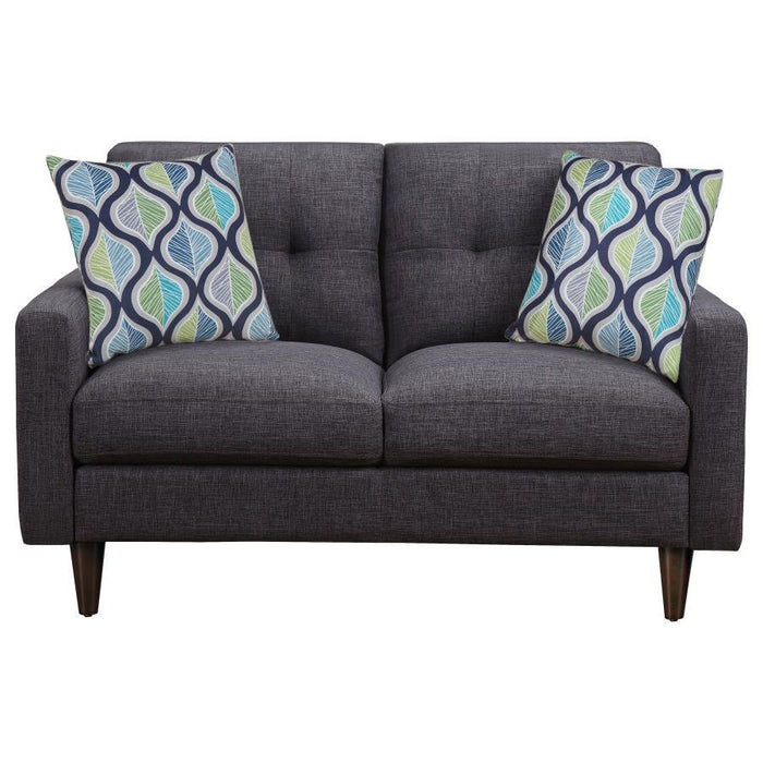 Watsonville - Tufted Back Loveseat - Gray - Simple Home Plus