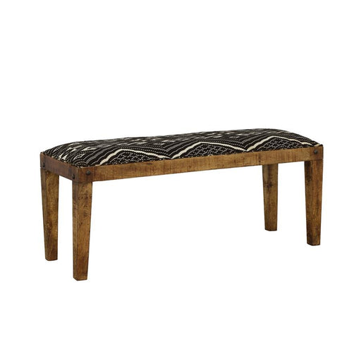 Lamont - Rectangular Upholstered Bench - Natural And Navy - Simple Home Plus