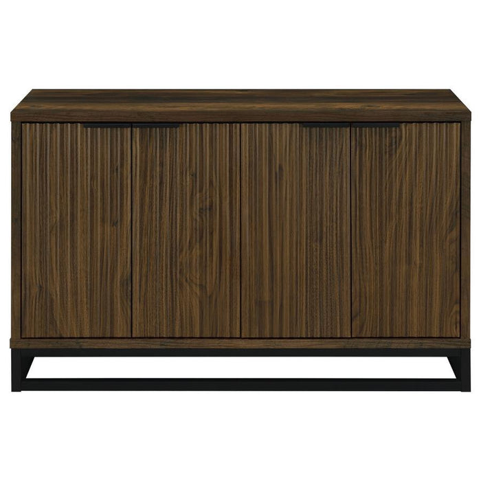 Ryatt - 4-Door Engineered Wood Accent Cabinet - Dark Pine - Simple Home Plus