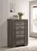 Janine - 5-Drawer Chest - Gray - Simple Home Plus