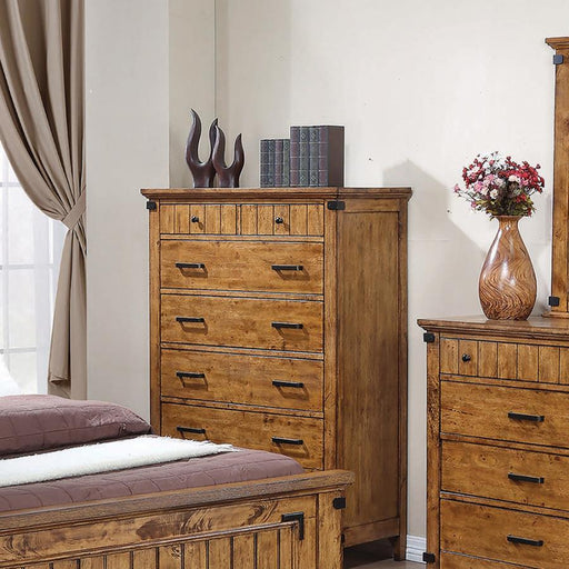 Brenner - 7-Drawer Chest - Rustic Honey - Simple Home Plus