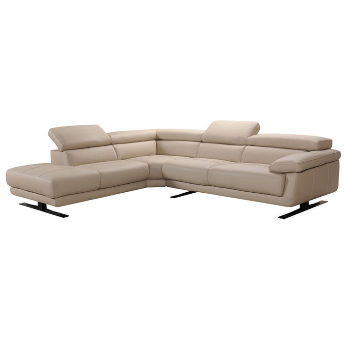 Leather Sectional Sofa - Taupe