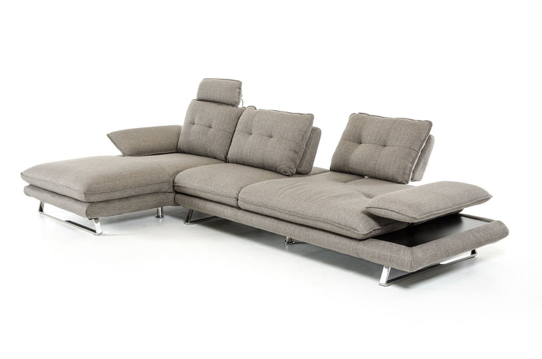 Foam Steel Wood And Veneer Sectional Sofa - Gray