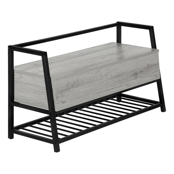 Bench With Flip Top - Gray / Black