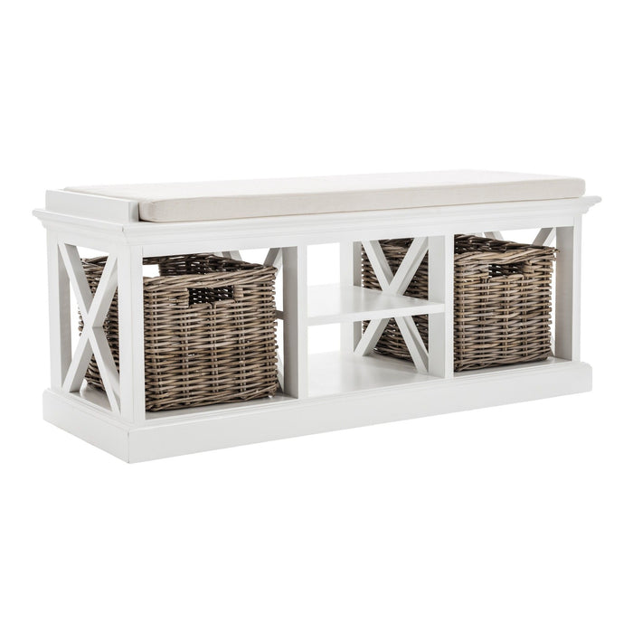 Classic Bench And Basket Set - White