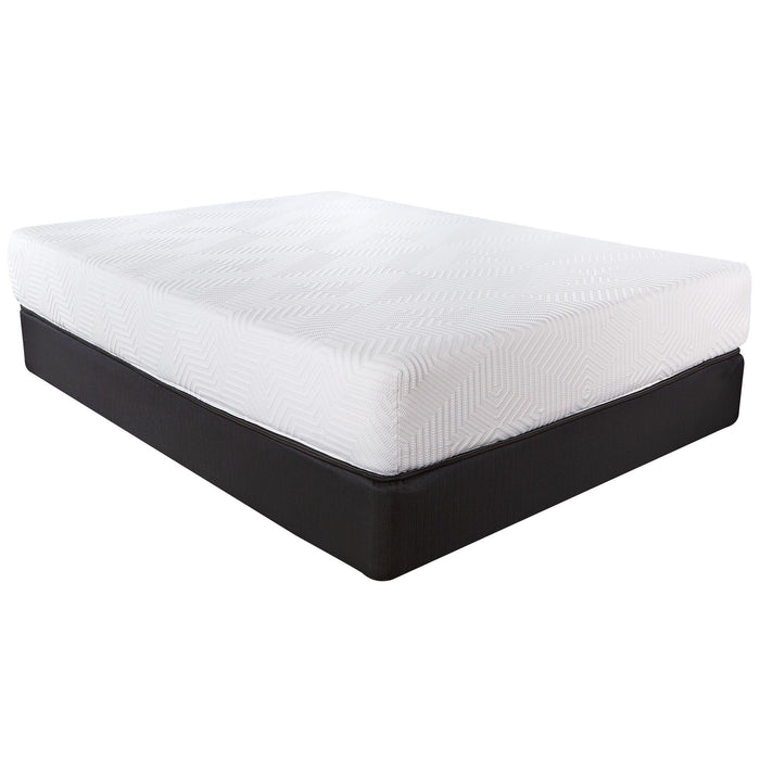 10.5" Full California King Hybrid Lux Memory Foam And Wrapped Coil Mattress - White / Black