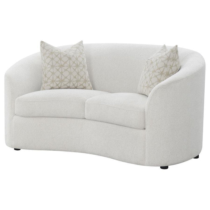 Rainn - Upholstered Tight Back Loveseat - Latte - Simple Home Plus