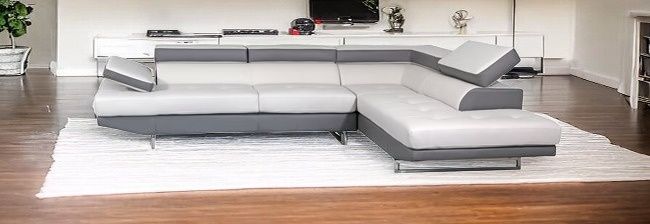 Leather Two Piece Corner Sectional L Shaped - White