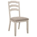 Ronnie - Ladder Back Padded Seat Dining Side Chair (Set of 2) - Khaki And Rustic Cream - Simple Home Plus