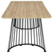 Altus - Swirl Base Dining Table - Natural Oak And Gunmetal - Simple Home Plus