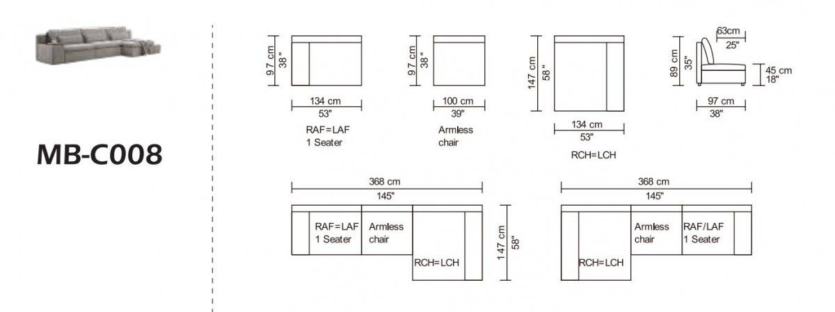 Sleeper L Shaped Three Piece Sofa And Chaise - Gray