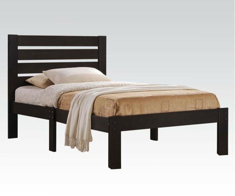 Popular Queen Size Slat Wood Bed - Espresso